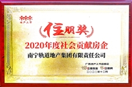 公司榮獲住朋獎(jiǎng)2020年度社會貢獻(xiàn)房企稱號